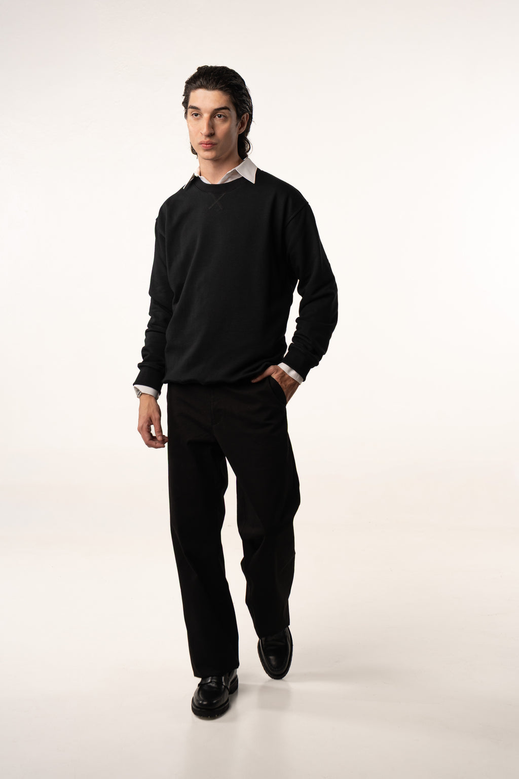 Pantalón Chino de Gabardina – Negro