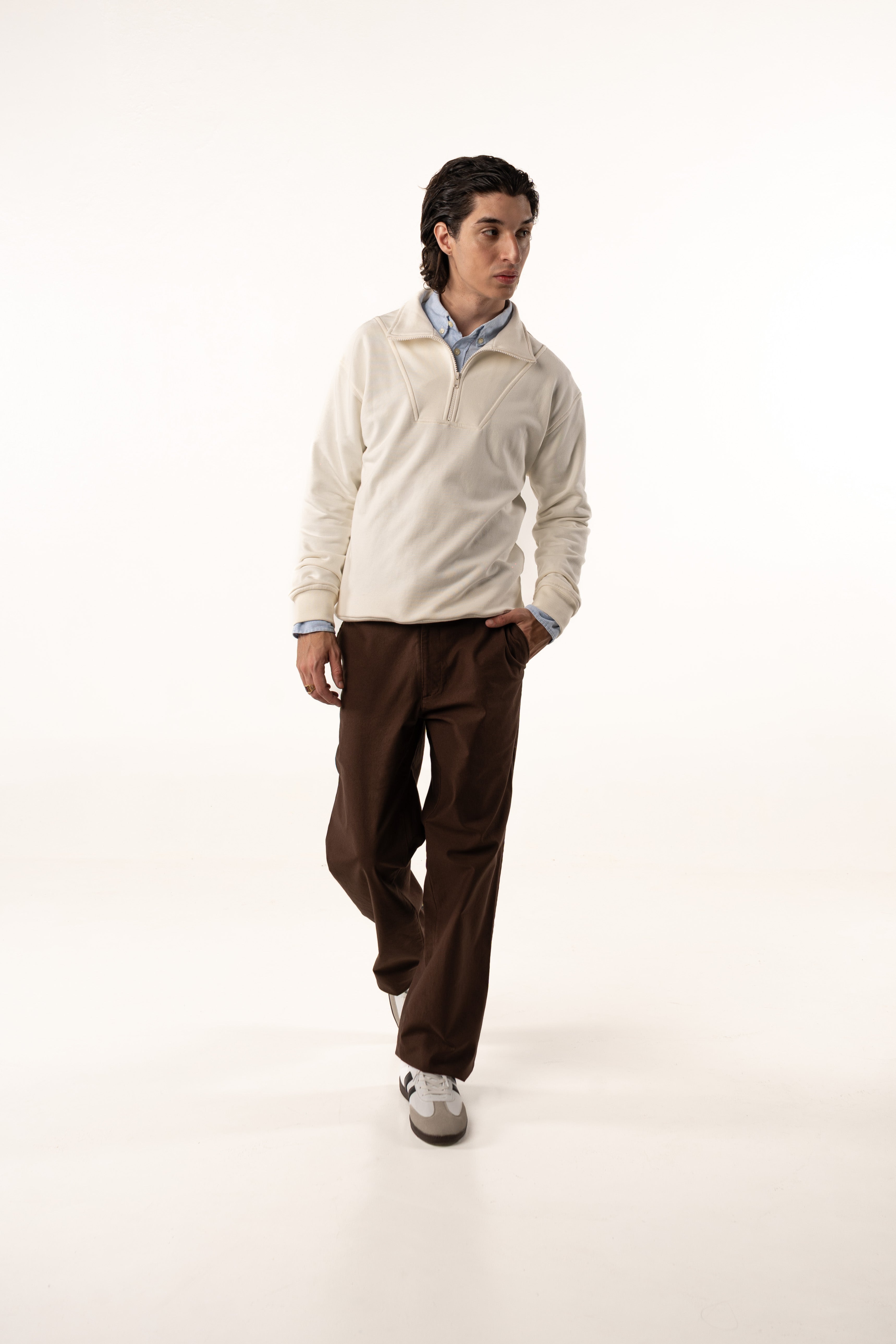 Pantalón Chino de Gabardina – Chocolate